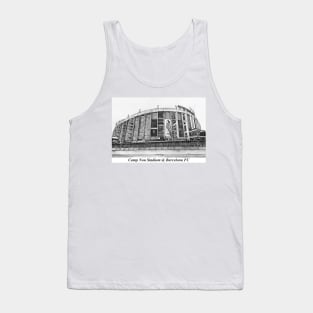 Drawing of Camp Nou Stadium @ Barcelona FC Tank Top